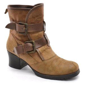 Cento Per Cento 100% Brown Leather Buckle Boots 37